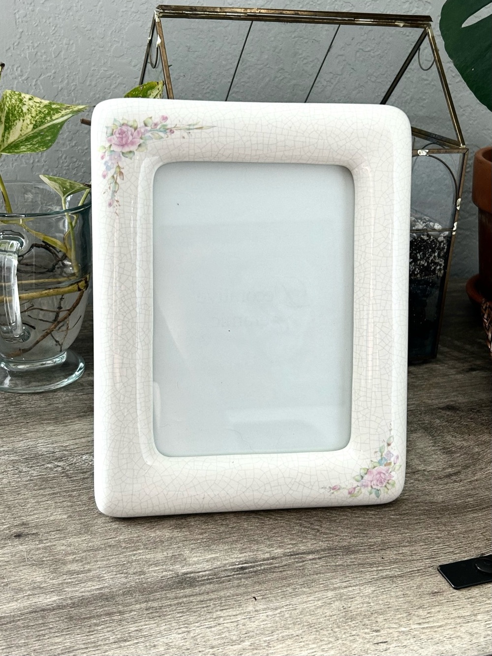 Cottagecore ceramic painted picture frame